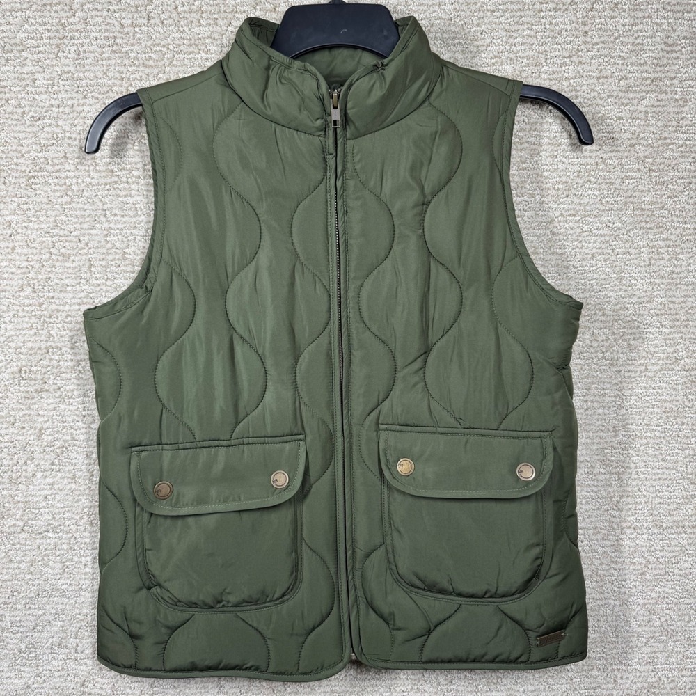 Natural Reflections Quilted Puffer‎ Vest Women's Small Olive Green Cold Weather